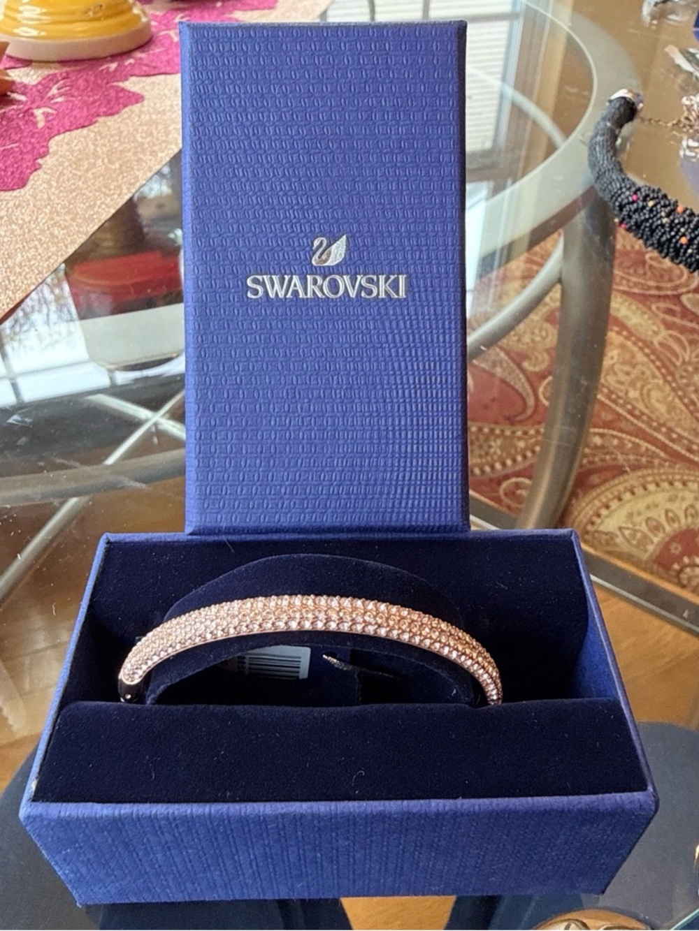Swarovski Rose Gold Crystal Pavé Bangle Bracelet